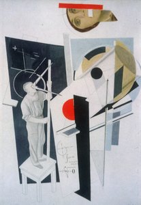 Tatlin at Work。イリヤ・エーレンブルク著「簡単な終わりのある六つの物語」の挿絵 作： Eliezer Markowich Lissitzky