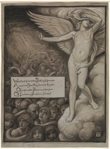 (オマル・ハイヤームのルバイヤート』挿絵）地獄を見て怯える愛 作： Elihu Vedder