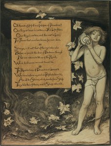 (オマル・ハイヤームのルバイヤート』挿絵）過去の声に耳を傾ける現在 作： Elihu Vedder