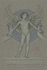 翼のある少年 + コルヌコピア 作： Elihu Vedder