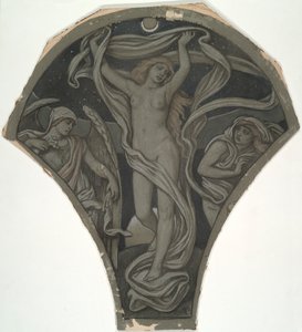 ルナの漫画、ハンティントン天井の 60 の習作から (1926.80) 作： Elihu Vedder