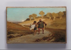 粉屋とその息子とロバの寓話 作： Elihu Vedder