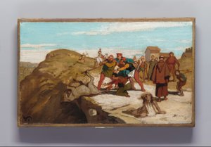 粉屋とその息子とロバの寓話 作： Elihu Vedder