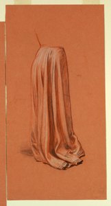 デッサン、ドレープ（油彩画「婚礼の行列」または「ダンス」のための習作）、1872-79年頃 作： エリフ・ヴェダー