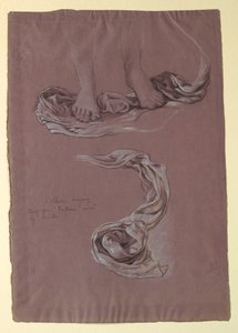 ドローイング、"フォーチュン "の襞の習作、1877年頃 作： エリフ・ヴェダー