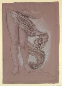 ドローイング、「フォーチュン」のドレープの習作、1877年頃 作： エリフ・ヴェダー