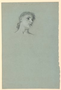 素描、少女の習作、1885年頃 作： エリフ・ヴェダー