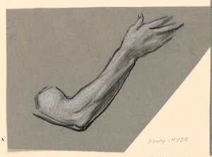 デッサン、腕の詳細、1885年頃 作： エリフ・ヴェダー