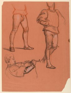 ドローイング、男性像の詳細、1885年頃 作： エリフ・ヴェダー