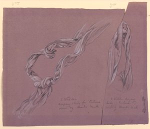 ドローイング、「フォーチュン」人物のためのドレープの習作、1877年頃 作： エリフ・ヴェダー