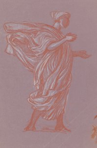 立像、1872-77年（紫色の紙にクレヨン） 作： Elihu Vedder