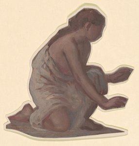 ギリシャの女の子の入浴のための研究、c。 1872年。 作： Elihu Vedder