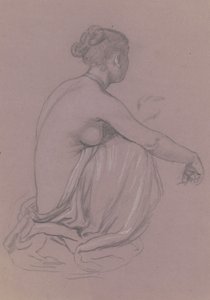 ギリシャの女の子の入浴のための研究、c。 1872年。 作： Elihu Vedder