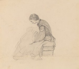 読書する少女の習作、c。 1858年。