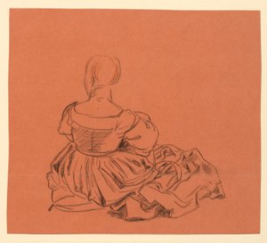 着ぐるみを着た女性の習作 作： Elihu Vedder