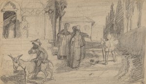 粉屋とロバのたとえ話、c。 1859年。 作： Elihu Vedder
