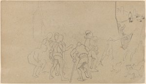 村の情景、c. 1859年。 作： Elihu Vedder