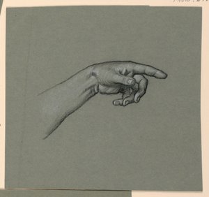 左手と手首を指す 作： Elihu Vedder