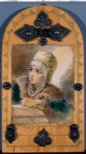 プリンセス (アレクサンドル・プーシキン (1799-1837) による詩「サイレン」のイラスト) - エリザヴェータ・メルクリエフナ・ベム (エリザベート・ボーム) (1843-1914) の作品