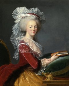"マリー・アントワネット(Marie-Antoinette) de Lorraine Habsbourg (1755-1793) フランス王妃の肖像" マリー・ルイーズ・エリザベート・ヴィジェ・ルブラン(Vigee-Lebrun)(1755-1842)画 1785年 個人蔵 作： Elisabeth Louise Vigee Lebrun