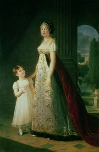 マリア・カロライナ・ボナパルト（1782-1839）ナポリの女王と娘のラエティシア・ムラト