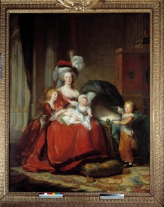 ハプスブルグ家のロレーヌ家のマリー・アントワネット（メール・アントワネット）（1755年～1793年）のフランス王妃とその子供たちの肖像画 作： Elisabeth Louise Vigee Lebrun