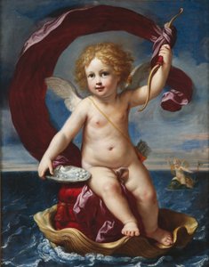 海で勝利を収めたキューピッド アモリノ・メディチ作、1661年。 作： Elisabetta Sirani