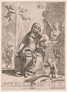 受難のシンボルと悲しみのマドンナ 作： Elisabetta Sirani