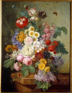 Elise Bruyere（1776-1842）によるロカイユ絵画の花 1836日。 0,84x0,64 m ルーアン、ボザール美術館 - 岩の花。 Elise Bruyere（1776-1842）による絵画 作： Elise Bruyere