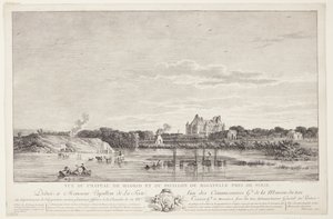 マドリード城とバガテル城の眺め (Vue du Chateau de Madrid et du Pavillon de Bagatelle pres de Paris) 作： Elise Saugrain