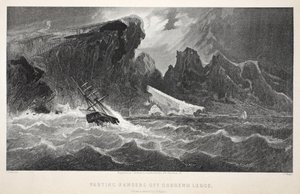 Godsend Ledgeからの別れの大綱、ジョン・フランクリン卿を求めての2番目のグリンネル遠征のイラスト...」、1856年 作： Elisha Kane