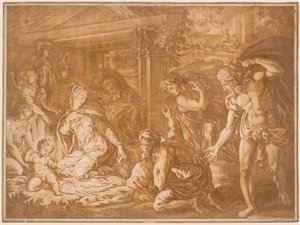 羊飼いの崇拝、1724年。 作： Elisha Kirkall
