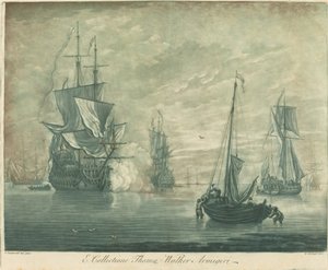 トーマス・ウォーカーのコレクションからの出荷シーン 作： Elisha Kirkall after Willem van de Velde the Younger