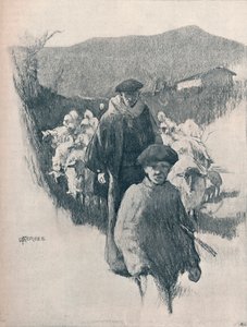 「ピレネーの羊飼い」、19 世紀 作： Elizabeth Adela Forbes