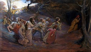 ハーメルンの笛吹き（紙のミクストメディア） 作： Elizabeth Adela Stanhope Forbes