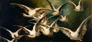 ガチョウの群れ、約。 1883年。 作： Elizabeth Nourse