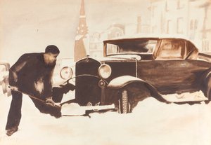 車を掘り出す、1934年。 作： Elizabeth R. Dewey