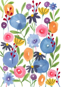 Boho Flowers, 2018（水彩画）
