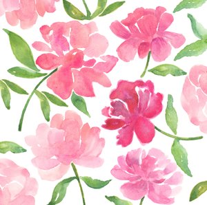 牡丹、2018年（水彩）