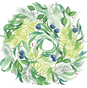 リース、2017年（水彩画）