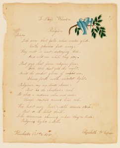 ミス・ウィートンへ、宗教、1830年。 作： Elizabeth W. Capron