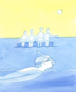 自分の興味に夢中になりすぎて、良いことでも、愛と忠誠に値する人の言うことを聞かない人は、シュノーケルをして彼を切ることを選んだスイマーのようなものです。 作： Elizabeth Wang