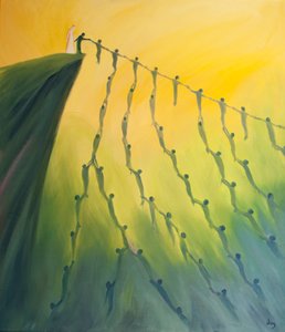 イエスの名による一つの祈りは、私たちが祈る人を助け、そして今度は他の多くの人々の生活に触れます、2001年（船上の油） 作： Elizabeth Wang