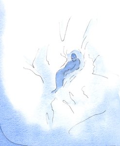 雪原で遊んだ後、子供が休むので、私が信頼して神に立ち返るときはいつでも、神の神性に抱かれ、神の中で休むことができます。2003年（紙にw - c） 作： Elizabeth Wang