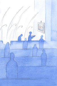 私たちが十字架の道を祈ったとき、まさに天使たちが私たちと一緒に（最初の「駅」に）向きを変え、私たちの礼拝に参加し、キリストへの献身を目撃することに興奮しました。 作： Elizabeth Wang