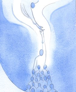 すべてのミサで、私たちは頭のキリストの犠牲を通して父に手を差し伸べ、会い、互いに結びつき、2002年に彼と結びつきました（紙にw - c） 作： Elizabeth Wang