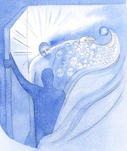 私たちの兄弟である昇天キリストは、勝利を収めて父に戻り、2001年に私たちのために天国への道を開きました（紙にw - c） 作： Elizabeth Wang