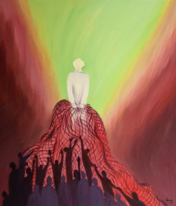 ミサでは、漁師のように、イエスは彼を愛する人々を彼の王国に引き込みます、2001年（船上の油） 作： Elizabeth Wang