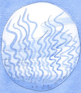 精神的な旅の初めに、魂は雑草によって「通行不能」にされた海底のその部分に似ています、2002年（紙にw - c） 作： Elizabeth Wang