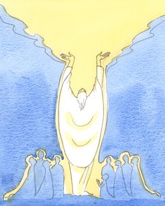 なぜなら、イエス・キリストは人間であると同時に神であり、2003年のミサで私たちの間に存在しているからです（紙にw - c） 作： Elizabeth Wang